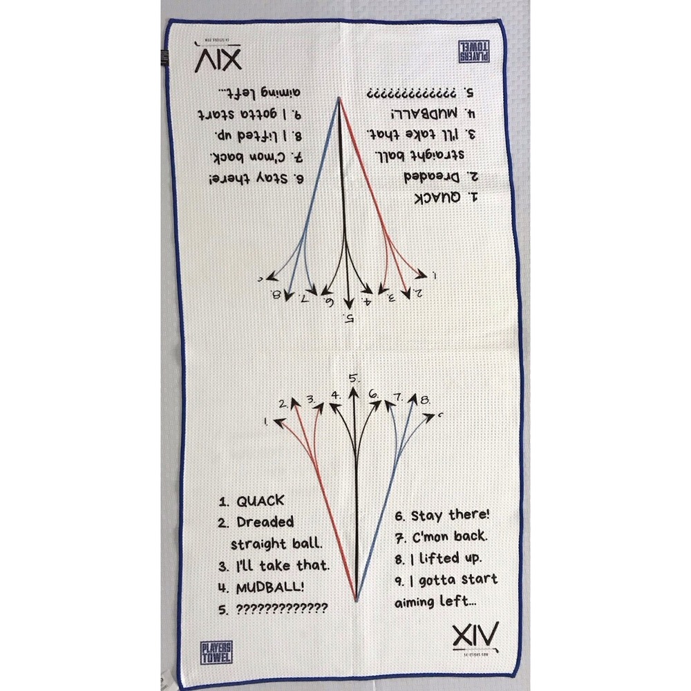 XIV Stix 14 Sticks / Players Brand Golf Bag Towel "Stroke Excuses & Phrases" NWT